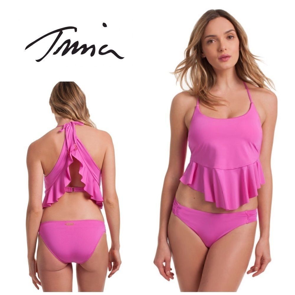 Trina Turk Pink Solids Tankini. NWT